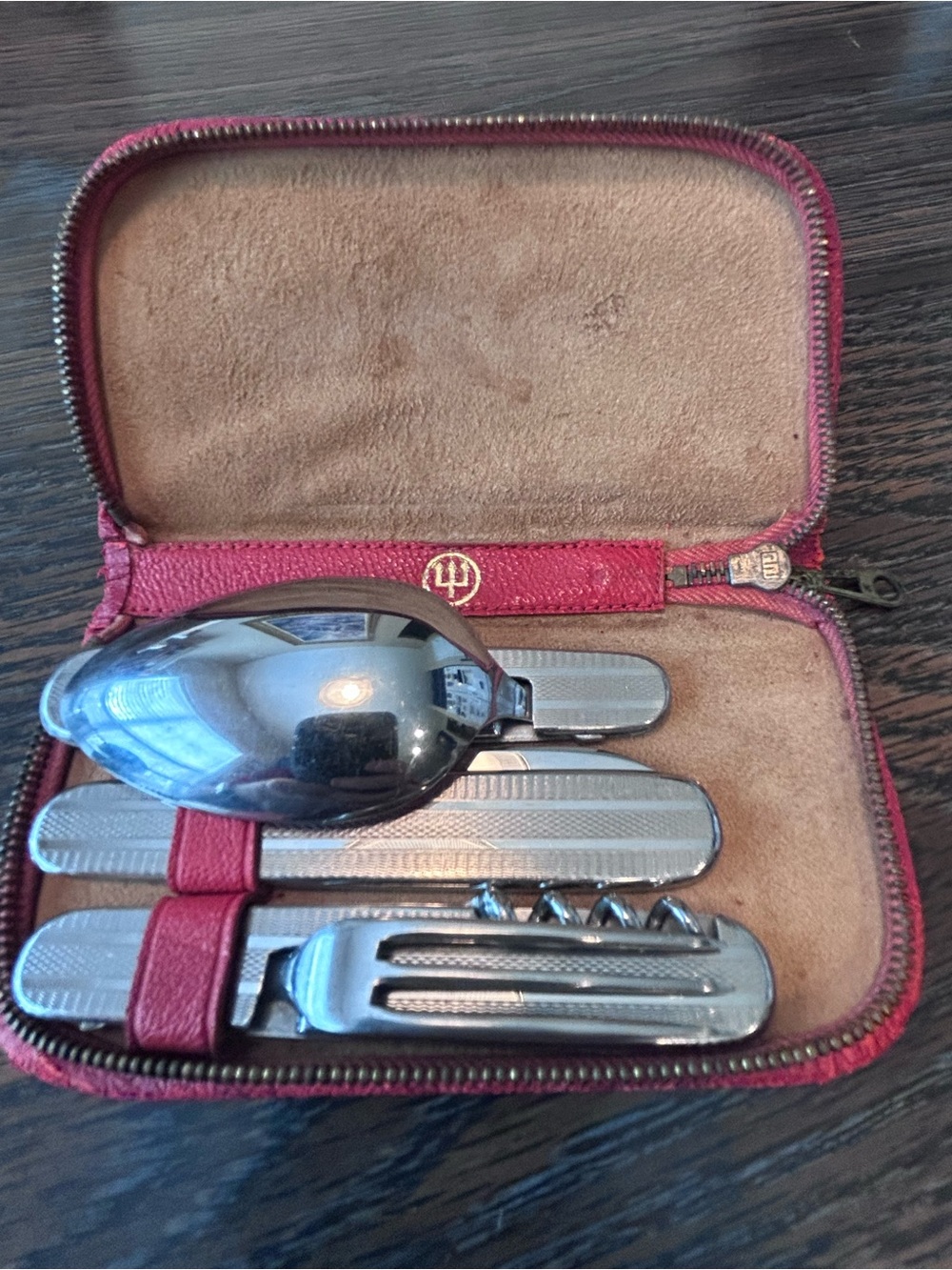 VTG Solingen Ed Wüsthof Travel Cutlery Set Orig Leather Case VGUC 1950s Germany
